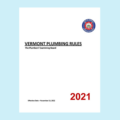 Vermont Plumbing Rules Amendments - 2021